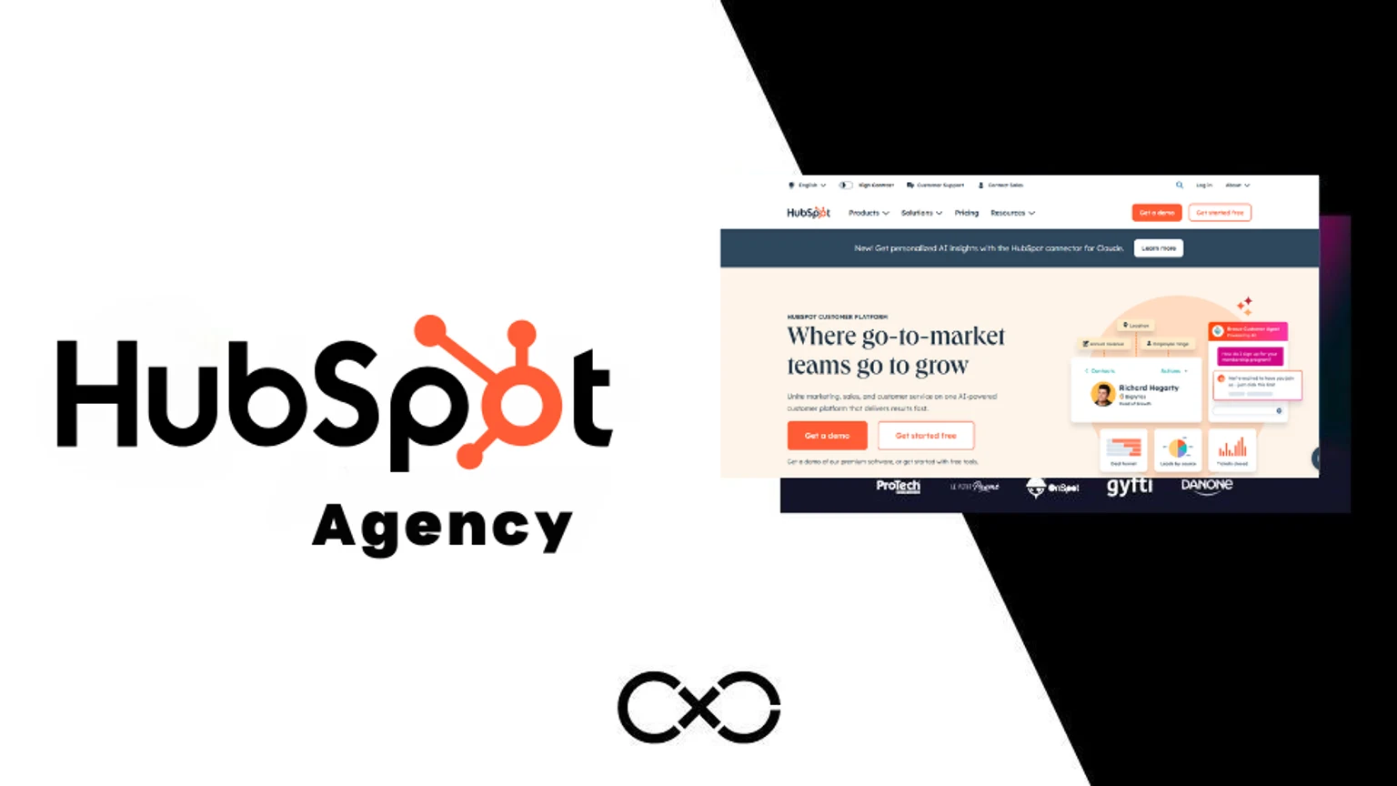 Dashboard CRM Noxcod montrant pipeline commercial, automatisations marketing, scoring et reporting HubSpot.