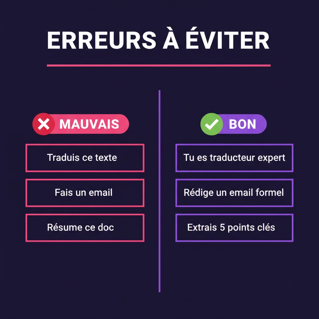 Erreurs courantes en prompt engineering