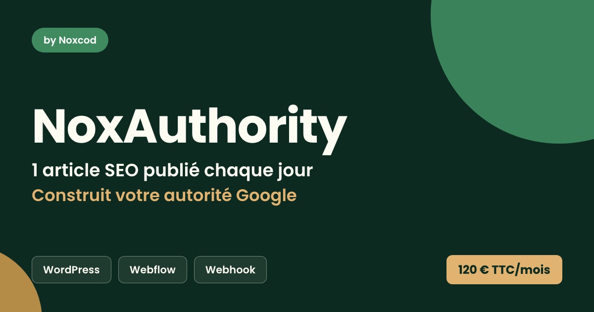 NoxAuthority, 1 article SEO/jour pour construire votre autorité
