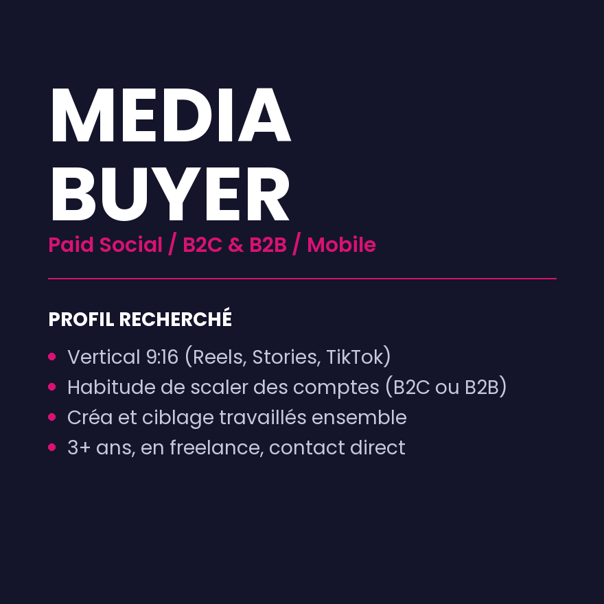 Media Buyer Paid Social H/F