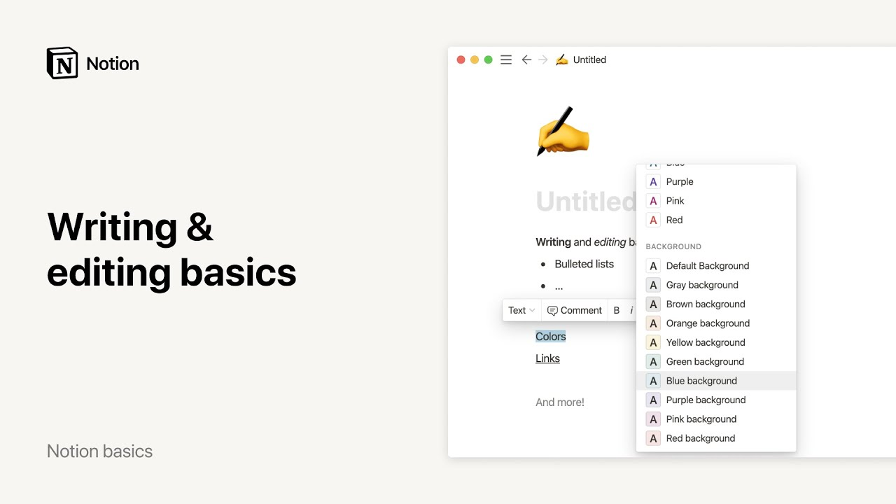 Notion : Writing and editing basics No code tool