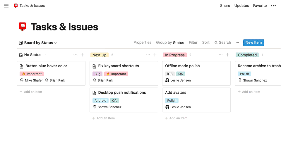 GIF Notion - Table Kanban view