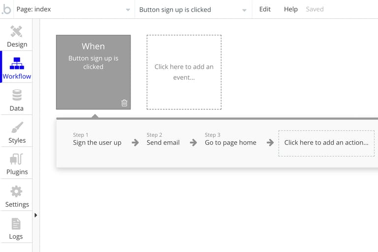 Bubble workflow builder