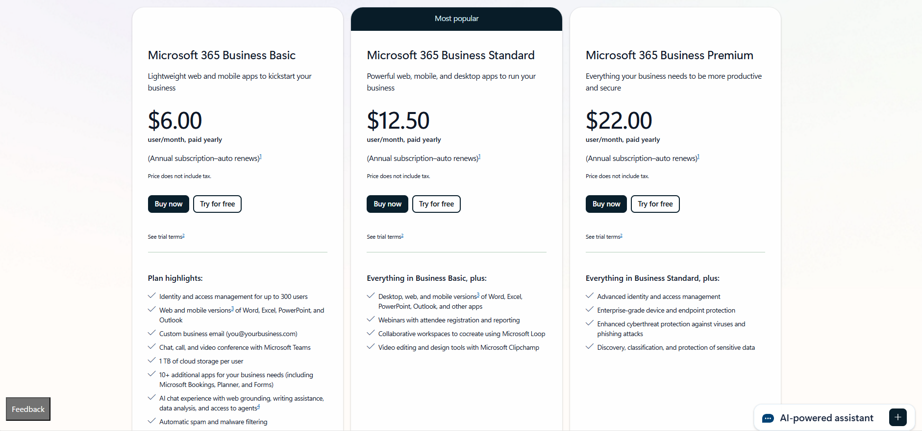 Tarifs Microsoft Loop entreprises
